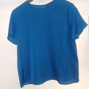 Banana Republic Dark Blue Short Sleeve Crewneck Blouse